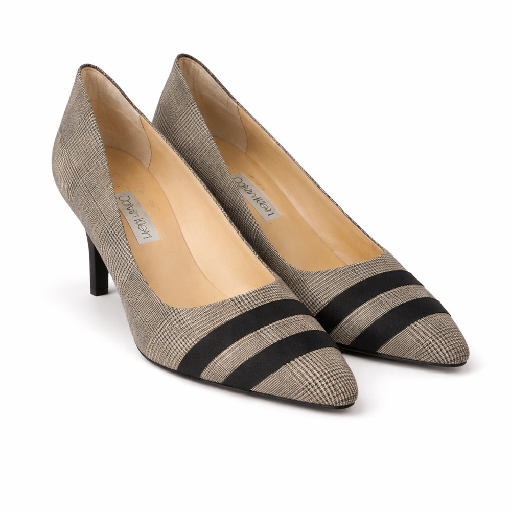 Vintage Calvin Klein Clarice Glen Plaid Pumps – Made in Italy – Size 9M